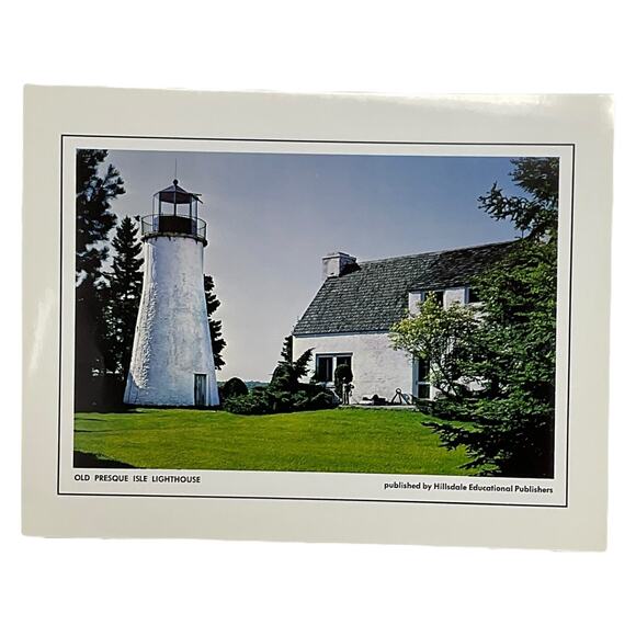 Old Presque Isle Lighthouse Print Hillsdale Publishers Michigan - Picture 1 of 4